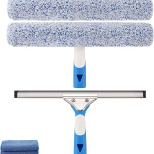 Window squeegee and scrubber set