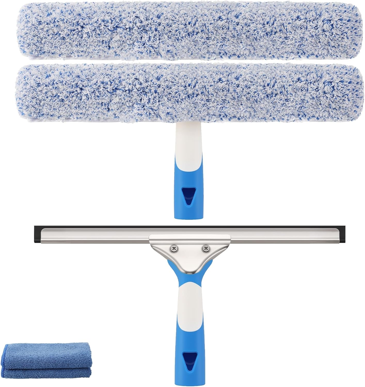 Window squeegee and scrubber set