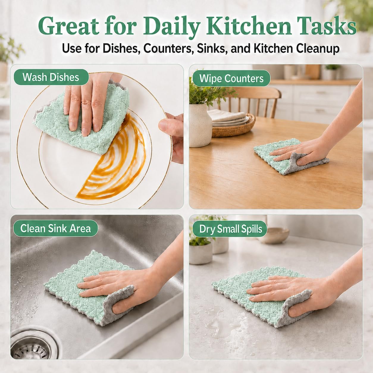 12-piece kitchen dishcloth set - Image 2