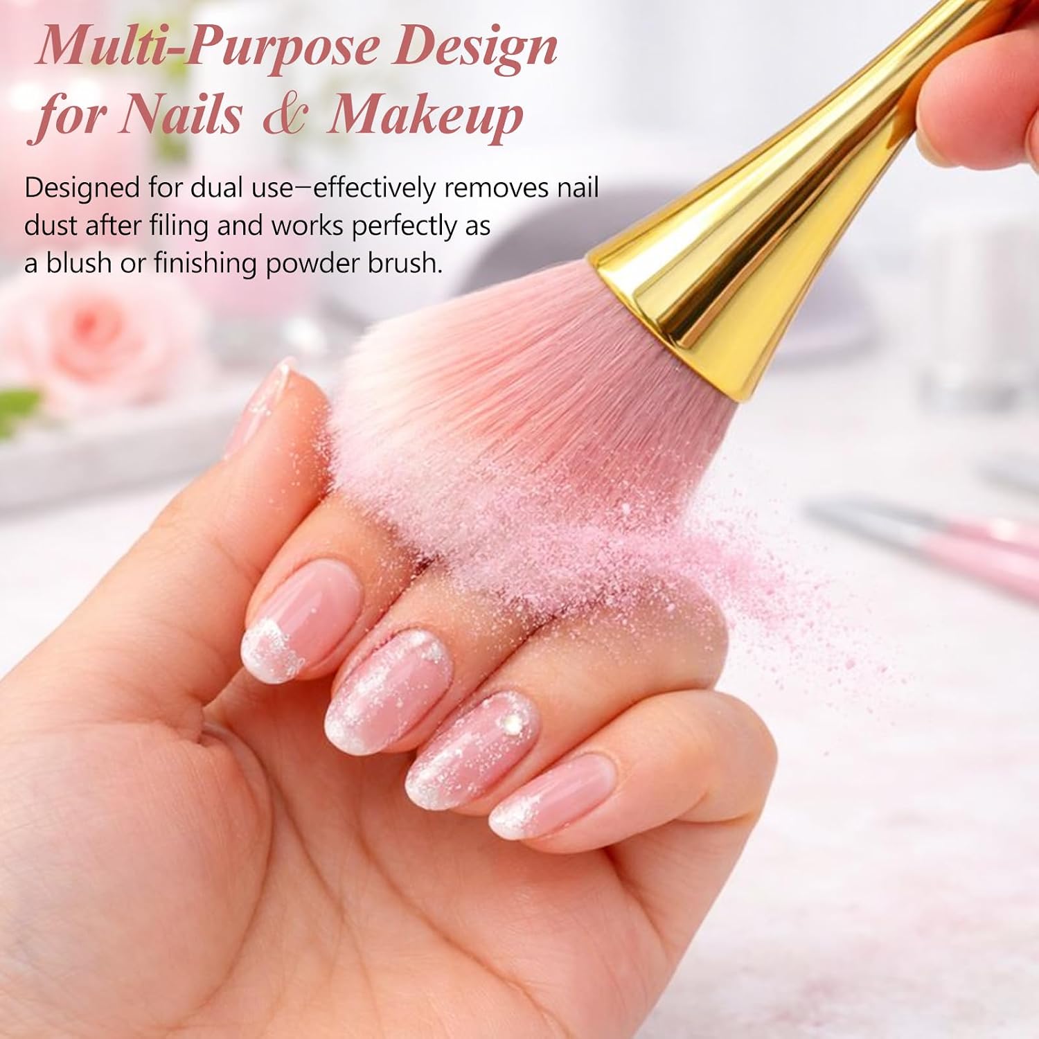 2-Piece Set: Gold and Black Acrylic Dusting Brushes - Image 2
