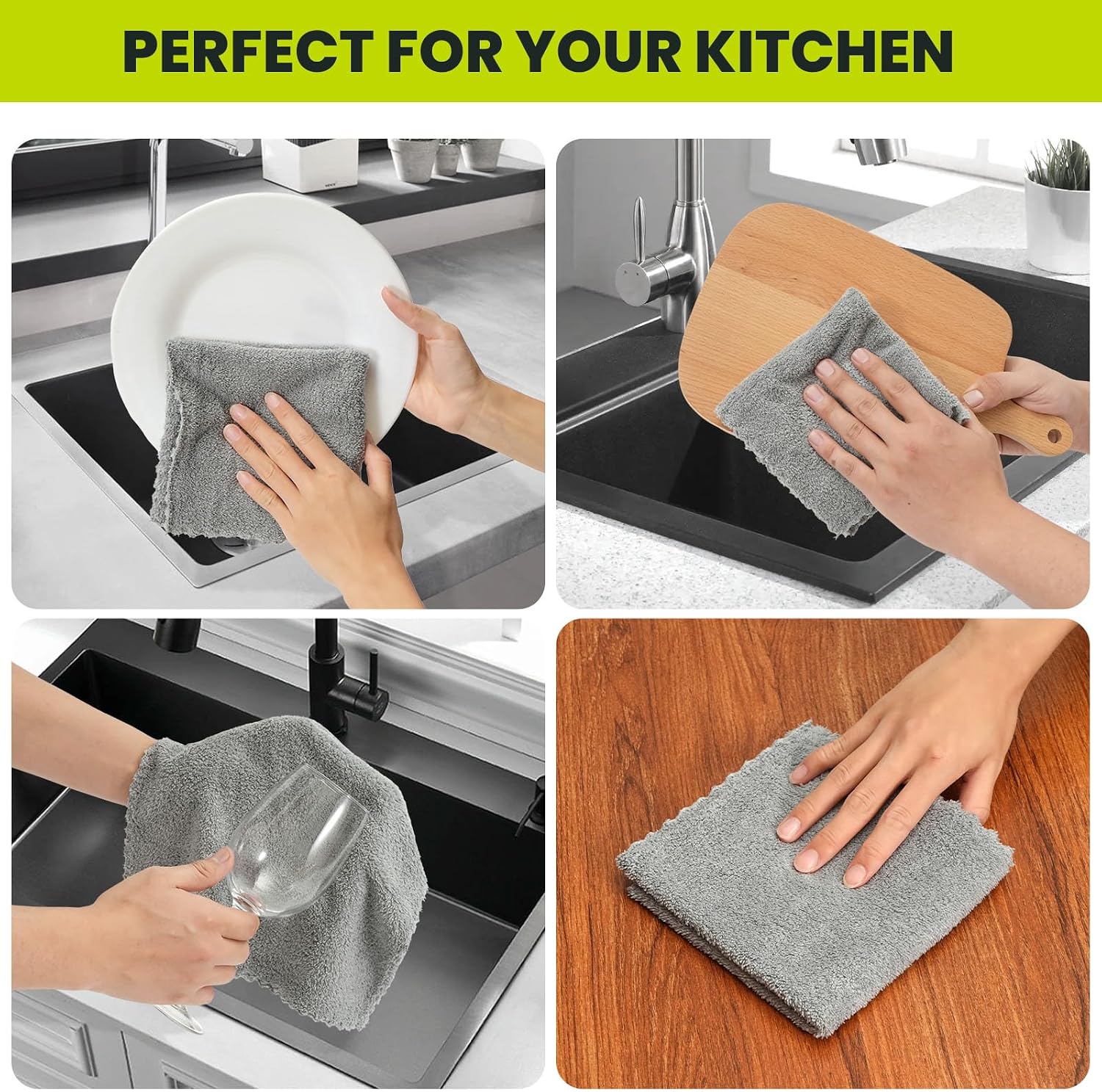 12-piece soft microfiber cleaning cloth set - Image 2