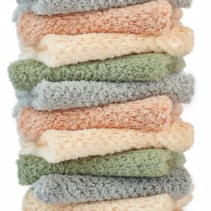 12-piece coral fleece dishcloth set