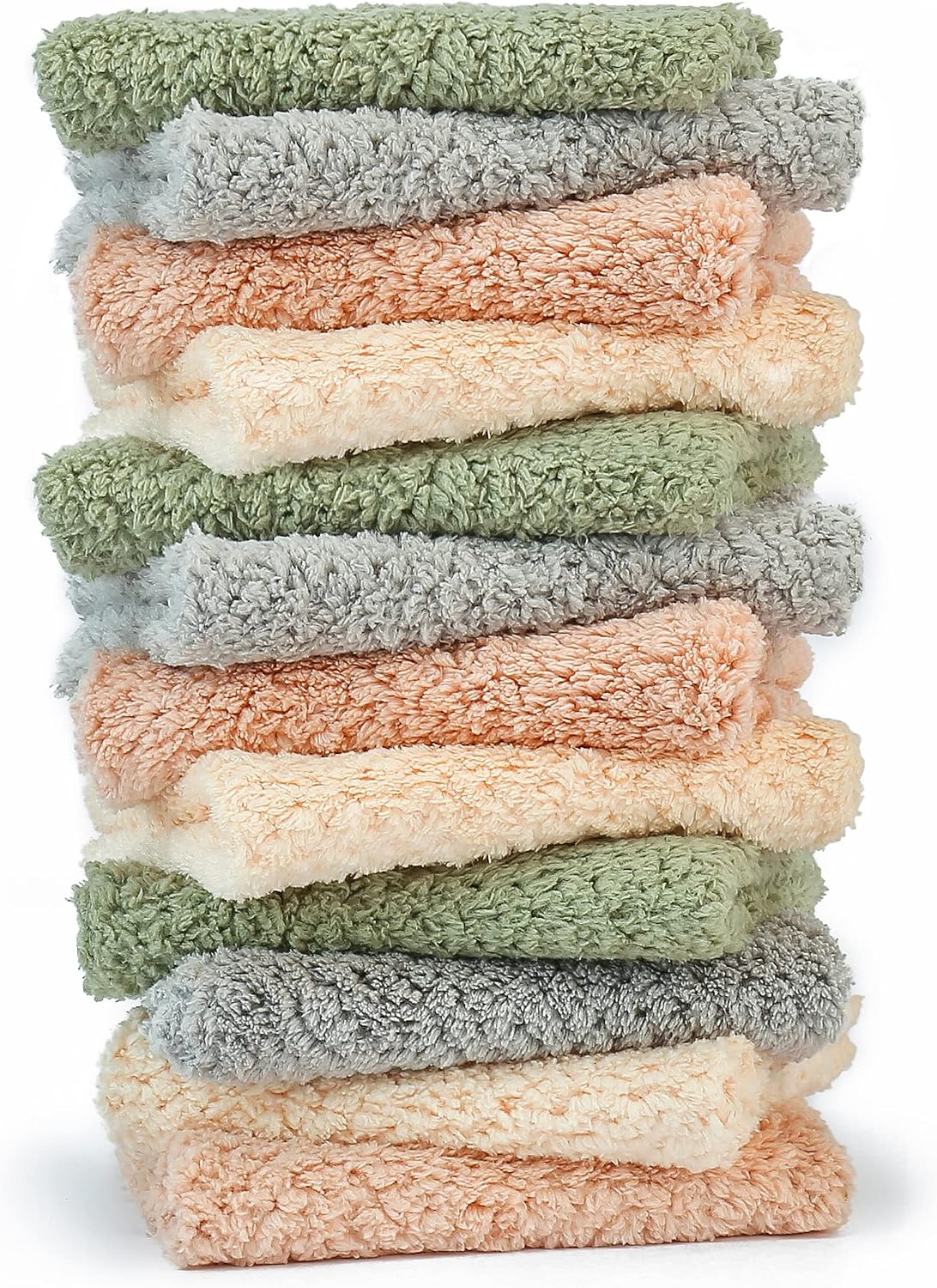 12-piece coral fleece dishcloth set
