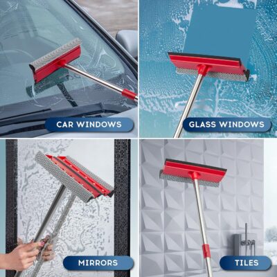 Window squeegee with extendable long handle